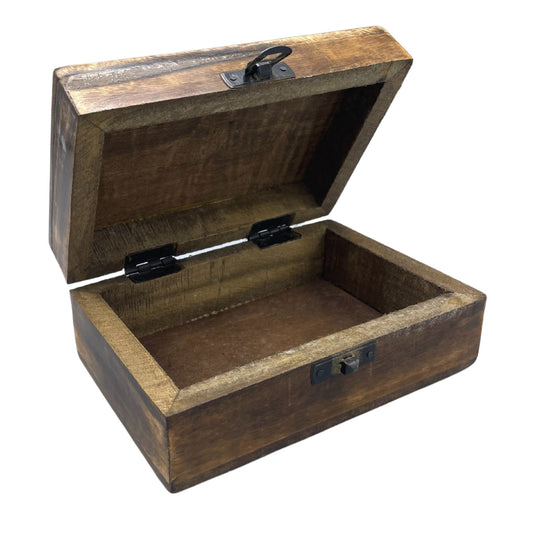 Mittelgroße glasierte Keramikbox – 15 x 10 x 6 cm – Rot