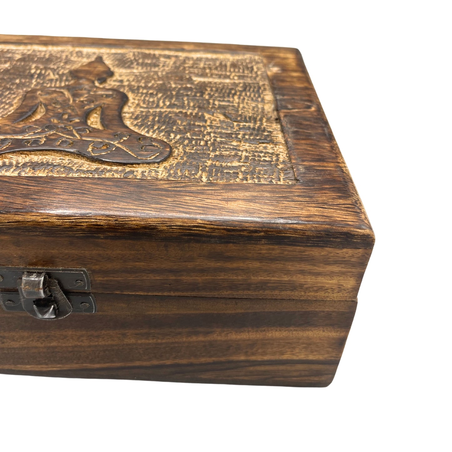 Grande boîte à souvenirs en bois 20 x 15 x 7,5 cm - Bouddha