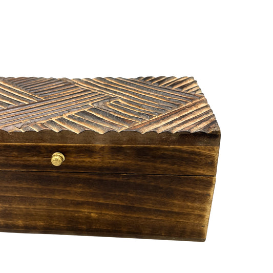 Boîte multi-usages Vintage Deco - 22 x 12 x 10 cm - Lignes antiques