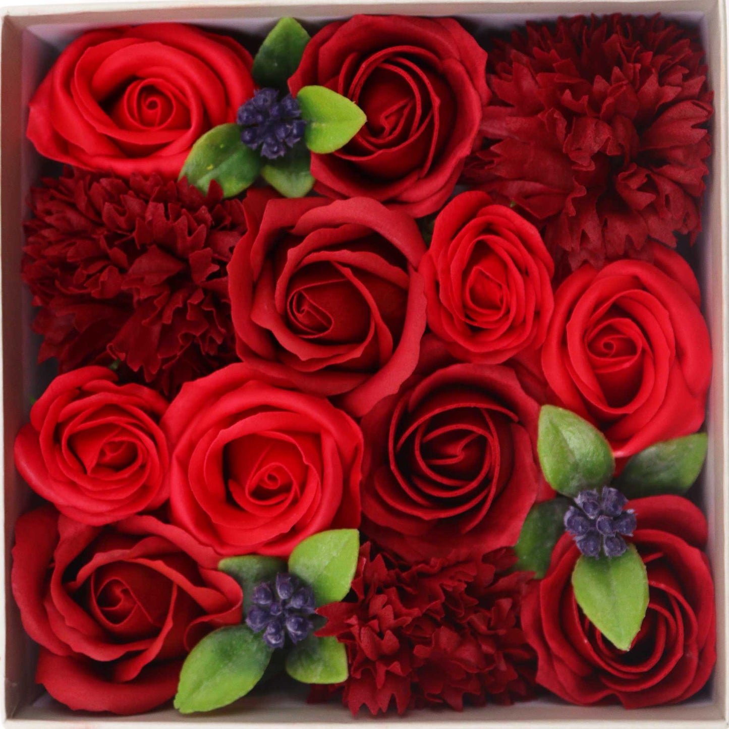 Boîte carrée - Roses rouges classiques
