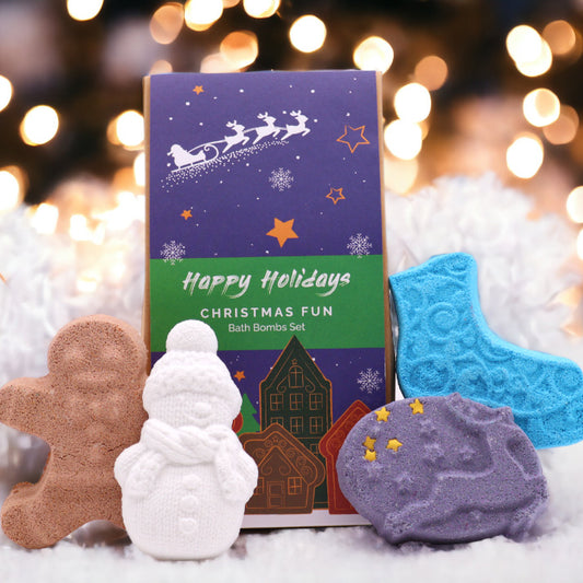 Coffret cadeau de bombes de bain amusantes de Noël