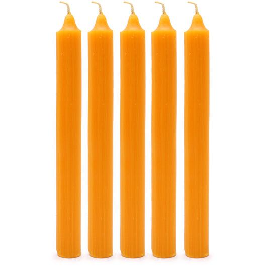 Ensemble de 21 bougies de table de couleur unie avec manche rustique
