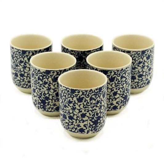 6 x Tazas de te - Diseño azul