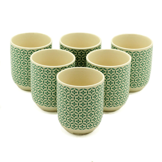 6 x Tazas de te - Mosiac verde
