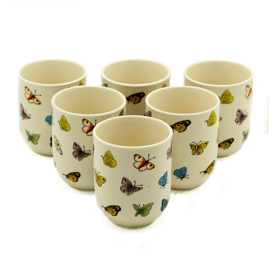6 x Tazas de te - Mariposa