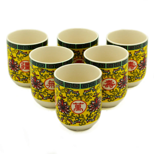 6 x Tazas de te - Diseño oriental larga vida