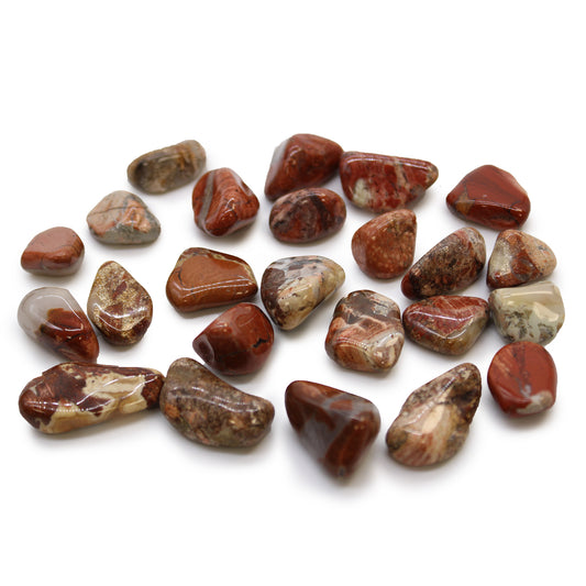 24 x Pequeñas piedras africanas - Jaspe claro - Brecciated