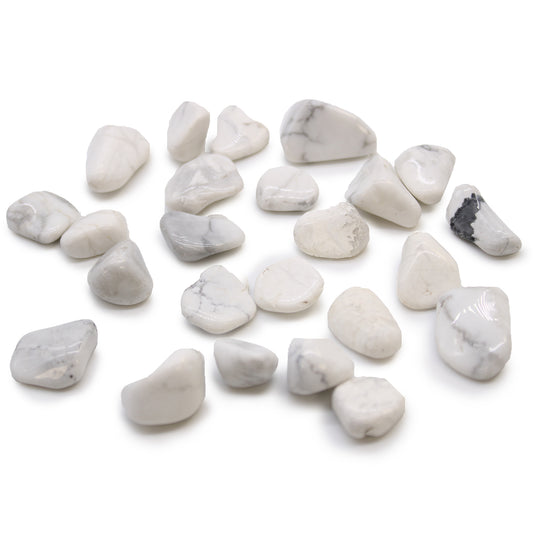 24 x Pequeñas piedras africanas - Howlita blanca - Magnesita