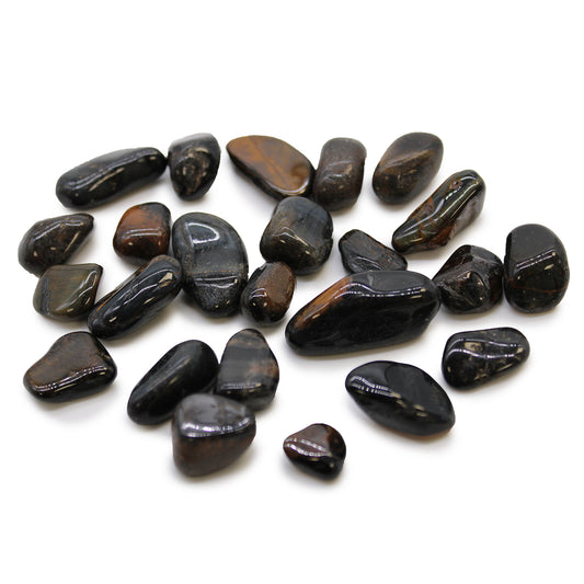 24 x Pequeñas piedras africanas - Ojo de tigre - Azul