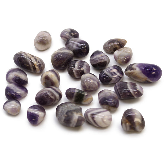 24 x Pequeñas piedras africanas - Amatista - Chevron
