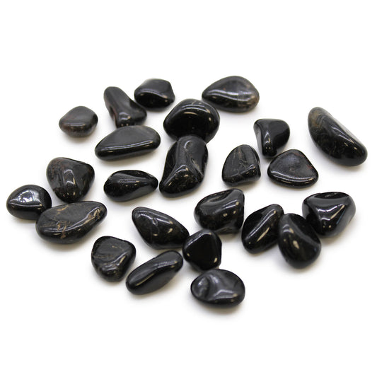 24 x Pequeñas piedras africanas - Ónix negro