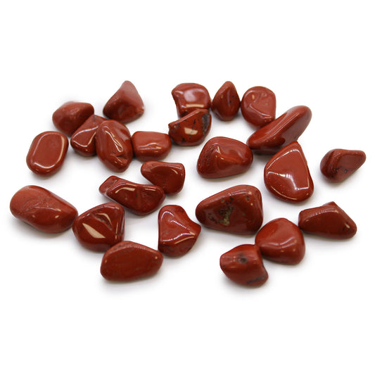 24 x Pequeñas piedras africanas - Jaspe - Rojo