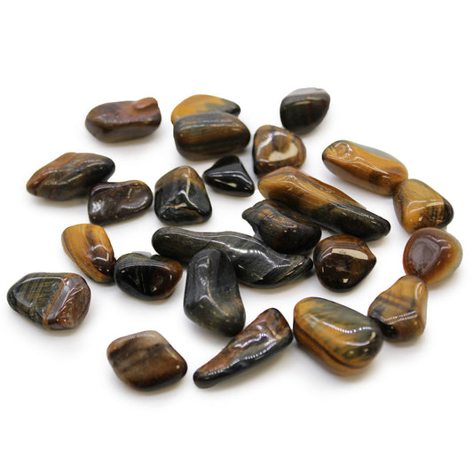24 x Pequeñas piedras africanas - Ojo de tigre - Varigadas