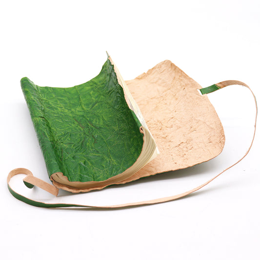 Carnet de voyage en cuir - Vert