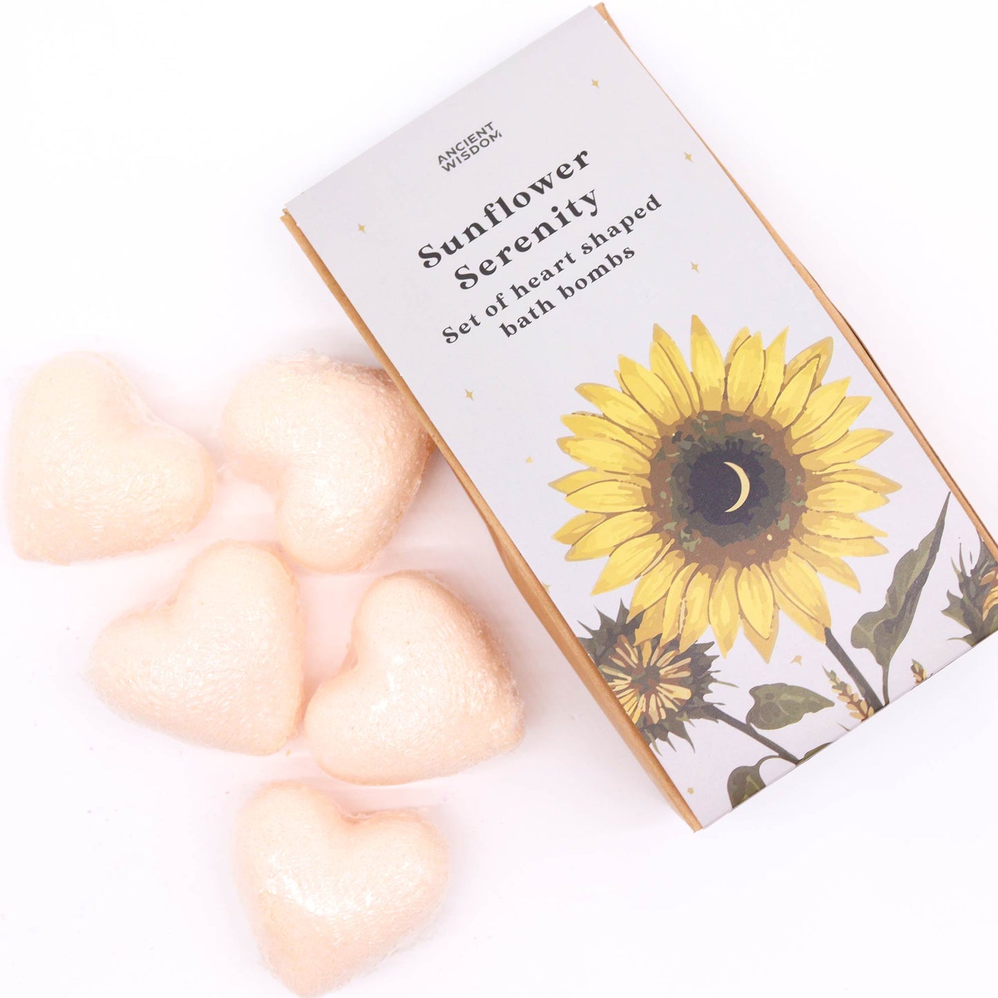 Coffret de bombes de bain cœur-tournesol