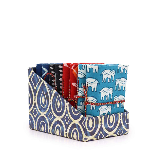 8 x Block Print Cuadernos de algodón encuadernados 7x10cm (display pack)
