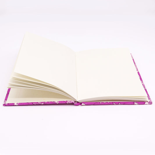 Cahiers reliés en coton 20x15cm - 96 pages - Fuchsia antique