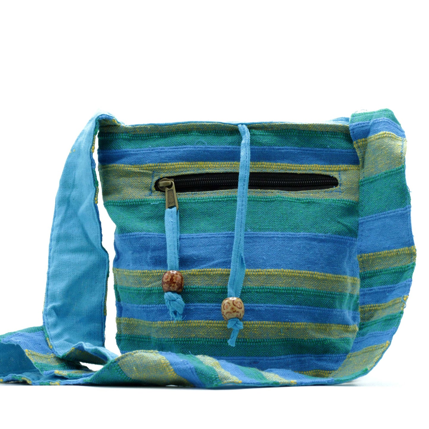 Sac messager Népal - Spring Meadows vert et bleu