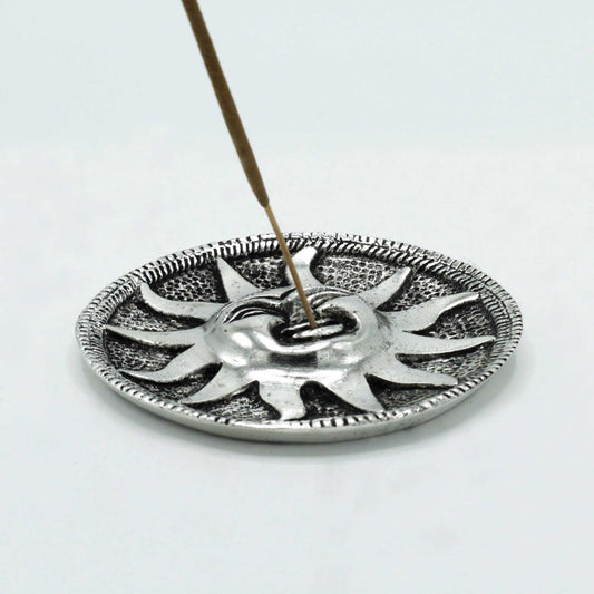 Räucherstäbchenhalter „Sonne“ aus poliertem Aluminium, 9 m