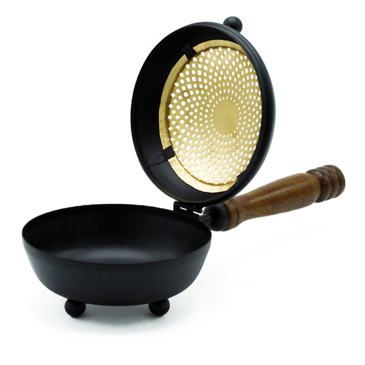 Grand brûle-encens en fer - Détail doré