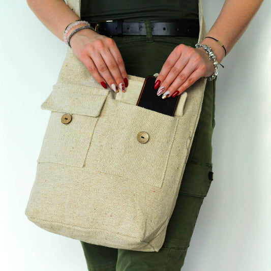 Sac à deux poches Tons naturels - Naturel - Grand