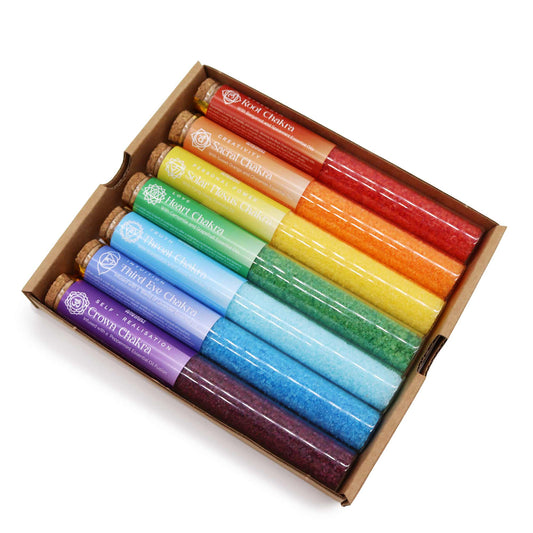 Sels de bain Chakra en flacons - Coffret cadeau 7 jours