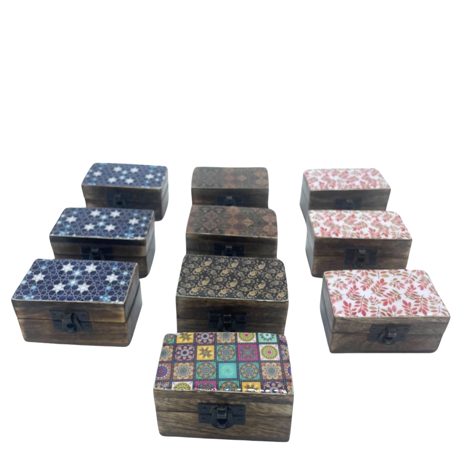 Pilulier en bois 9 x 5 x 4 cm - Meena Work - Assortiment