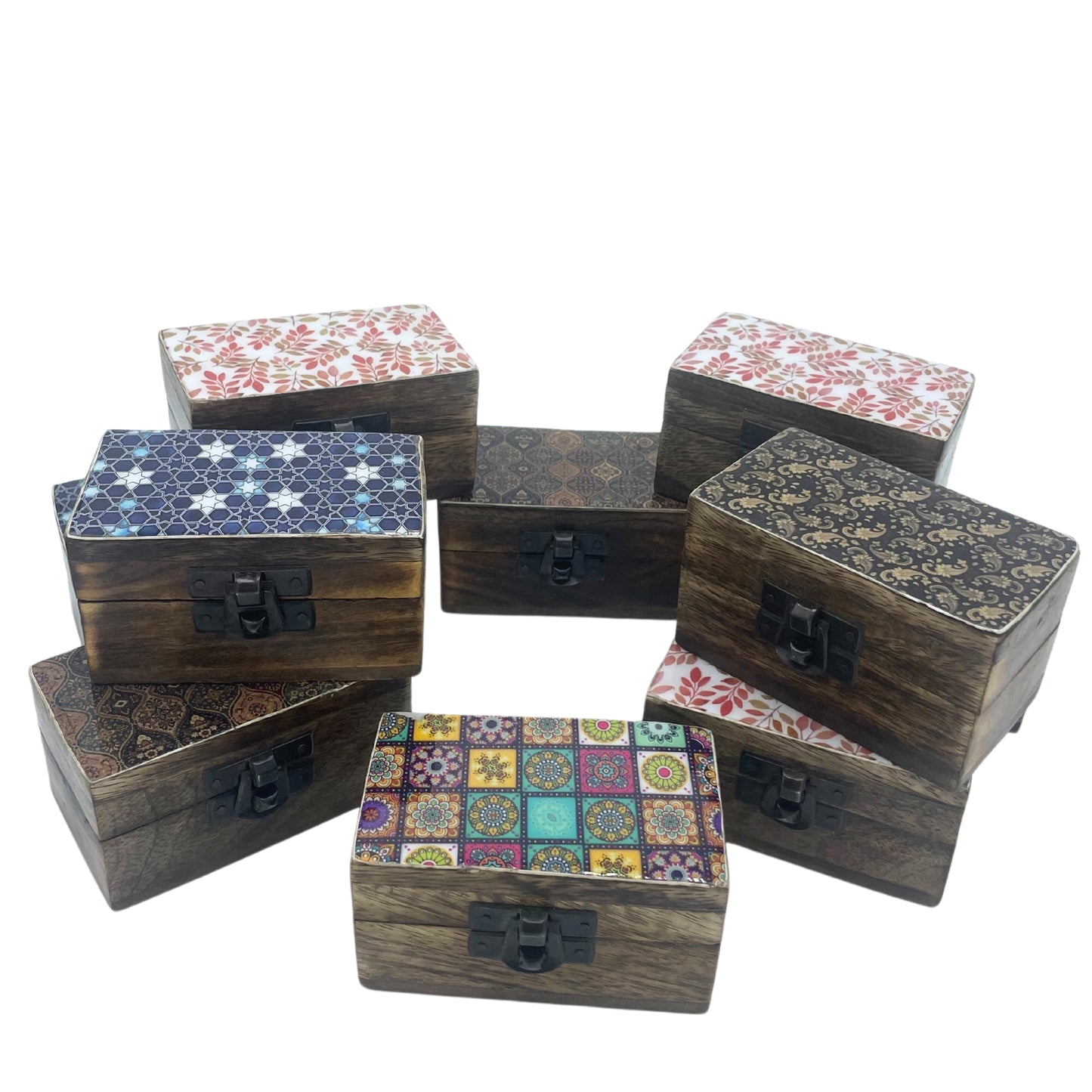 Pilulier en bois 9 x 5 x 4 cm - Meena Work - Assortiment