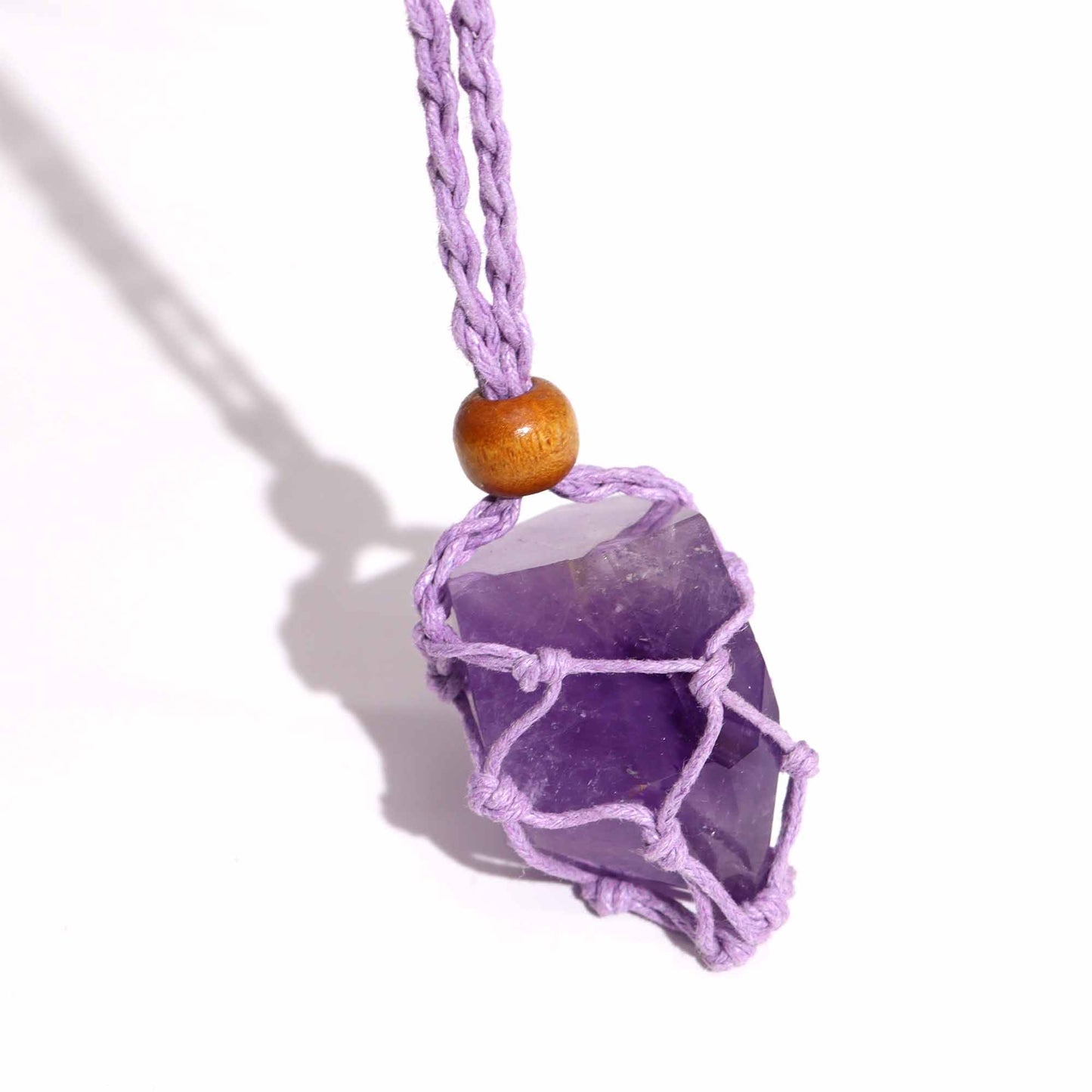 Collier en pierres précieuses cordons 45 cm - Violet