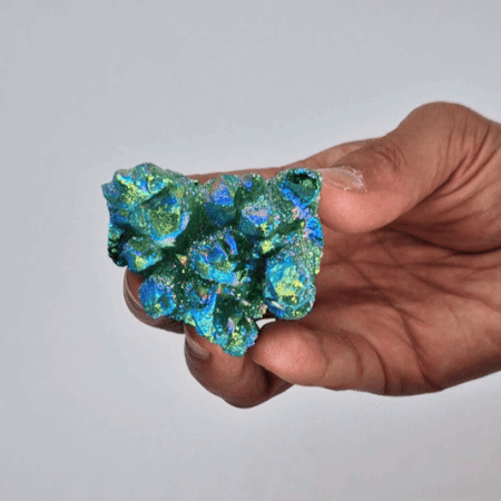 Quartz naturel moyennement amélioré - Quartz Aura Flamme Verte (environ 100-150 g 7-10 cm)