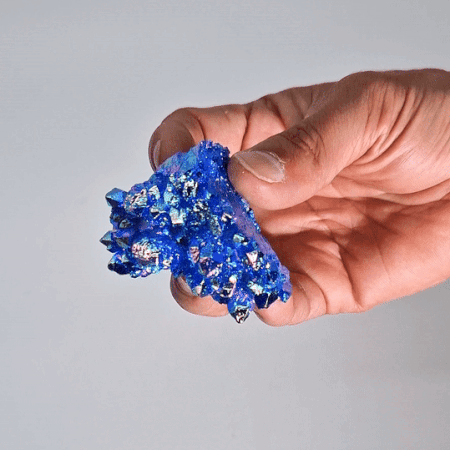 Quartz naturel moyennement amélioré - Quartz Aura Aqua Halo (environ 100-150 g 7-10 cm)