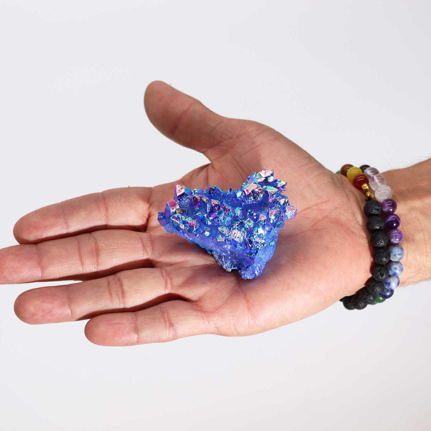 Quartz naturel moyennement amélioré - Quartz Aura Aqua Halo (environ 100-150 g 7-10 cm)
