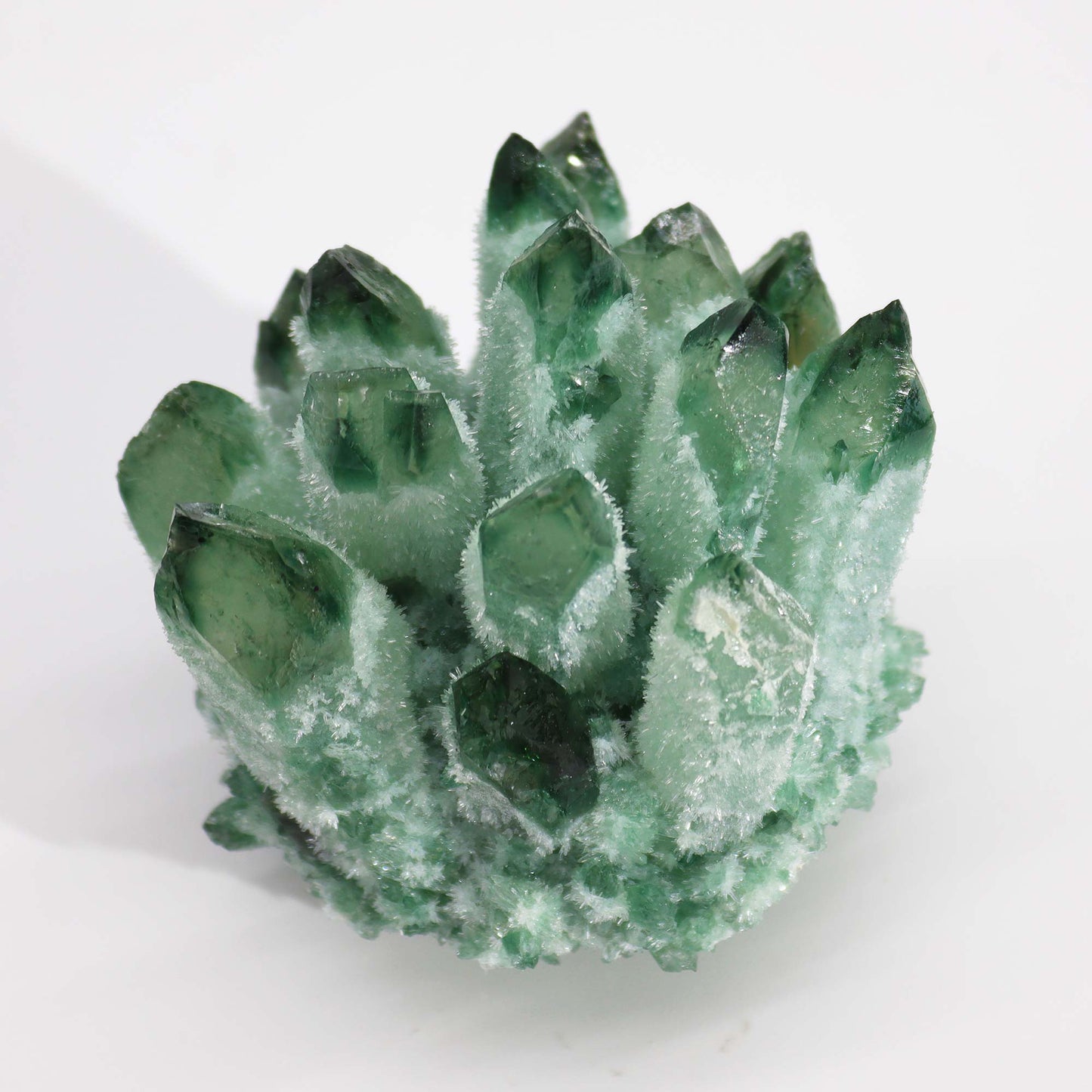 Amas de quartz naturel artisanal - Quartz fantôme vert (environ 250-300 g 8 cm)