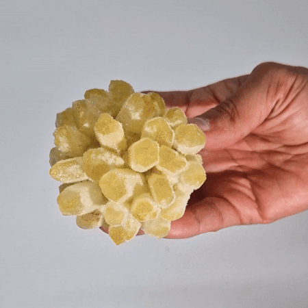 Amas de quartz naturel fabriqué à la main - Quartz jaune fantôme (environ 250-300 g 8 cm)