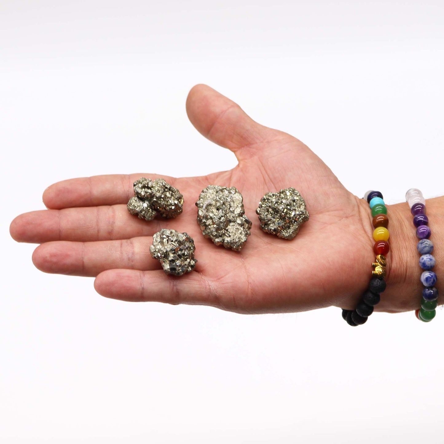 Pyrite péruvienne - Première qualité, taille moyenne (200 g, environ 6 pièces de 35-50 mm)