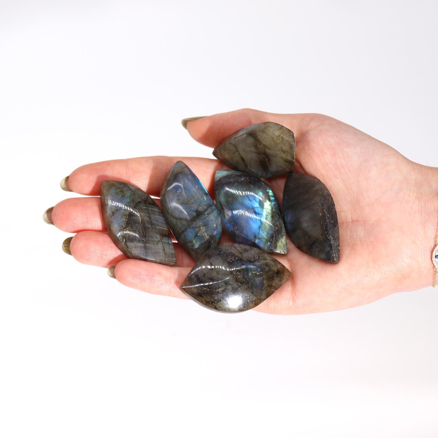 Pierres de labradorite de Madagascar - Feuille (environ 13-20 g 40-50 mm)
