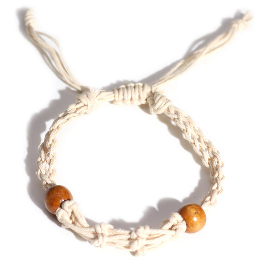 Bracelet en macramé et pierres précieuses naturelles 20-28 cm