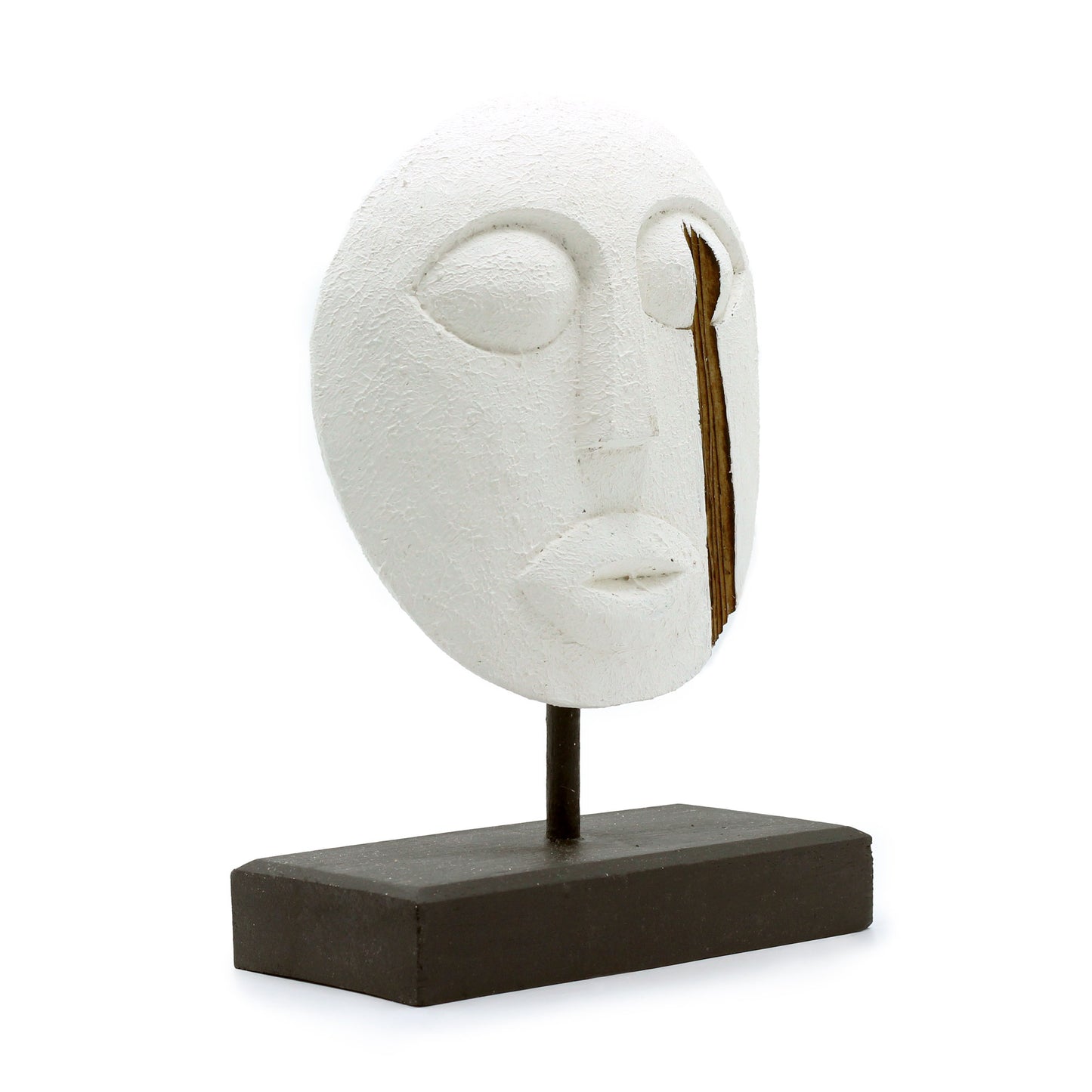 Dekorative Timor-Stammesmaske – Weiß, 27 x 20 cm
