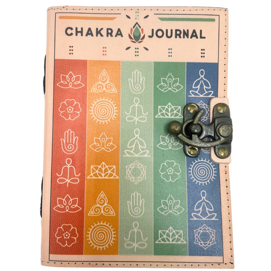 Carnet en cuir - 7 Chakras - 12,5x17,5cm