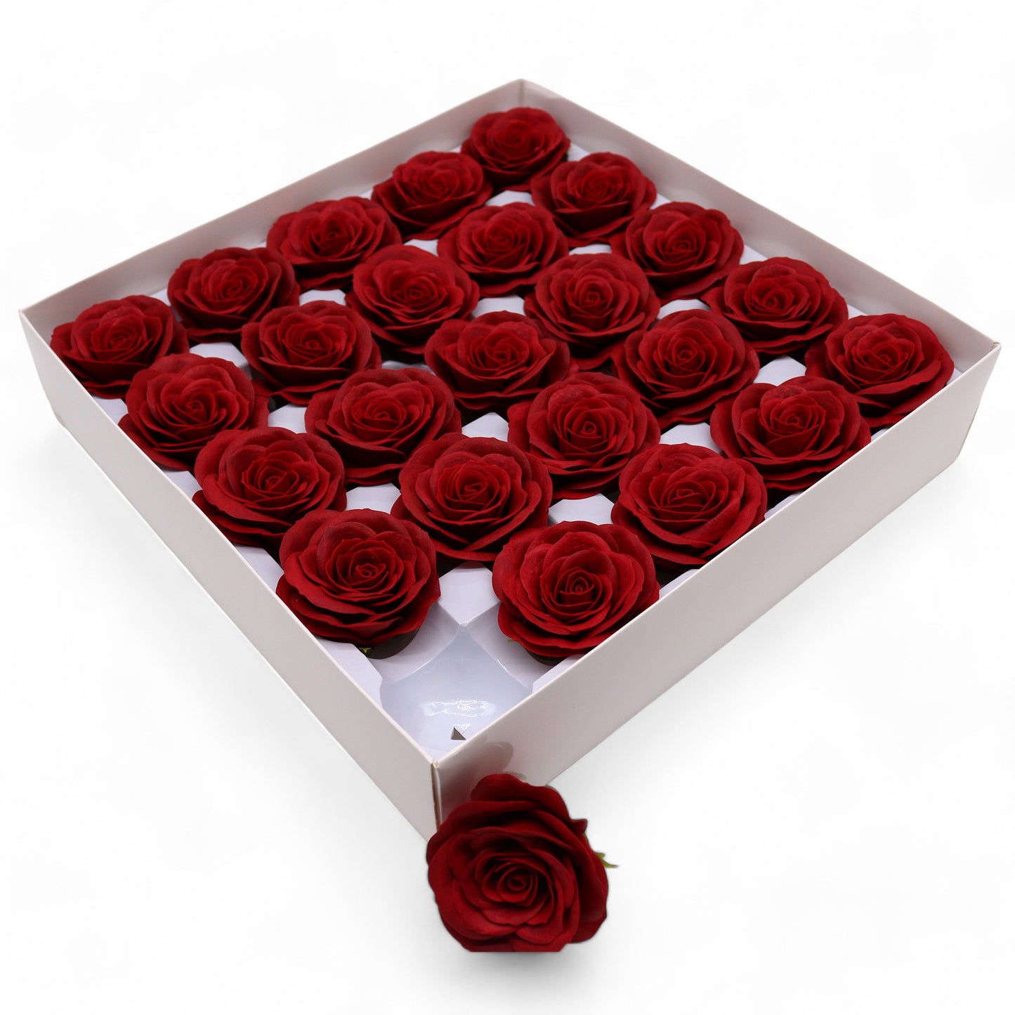 Handgemachte Seifenblume - Große Vintage Rose - Scharlachrot