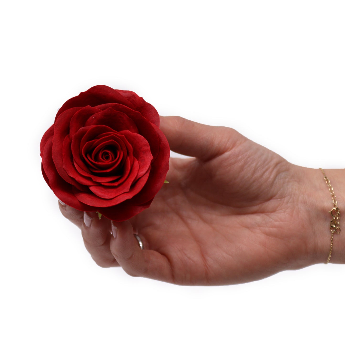 Handgemachte Seifenblume - Große Vintage Rose - Scharlachrot
