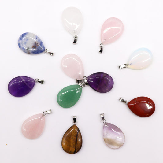 12 x Colgantes de Gema Lágrima - 25x18mm