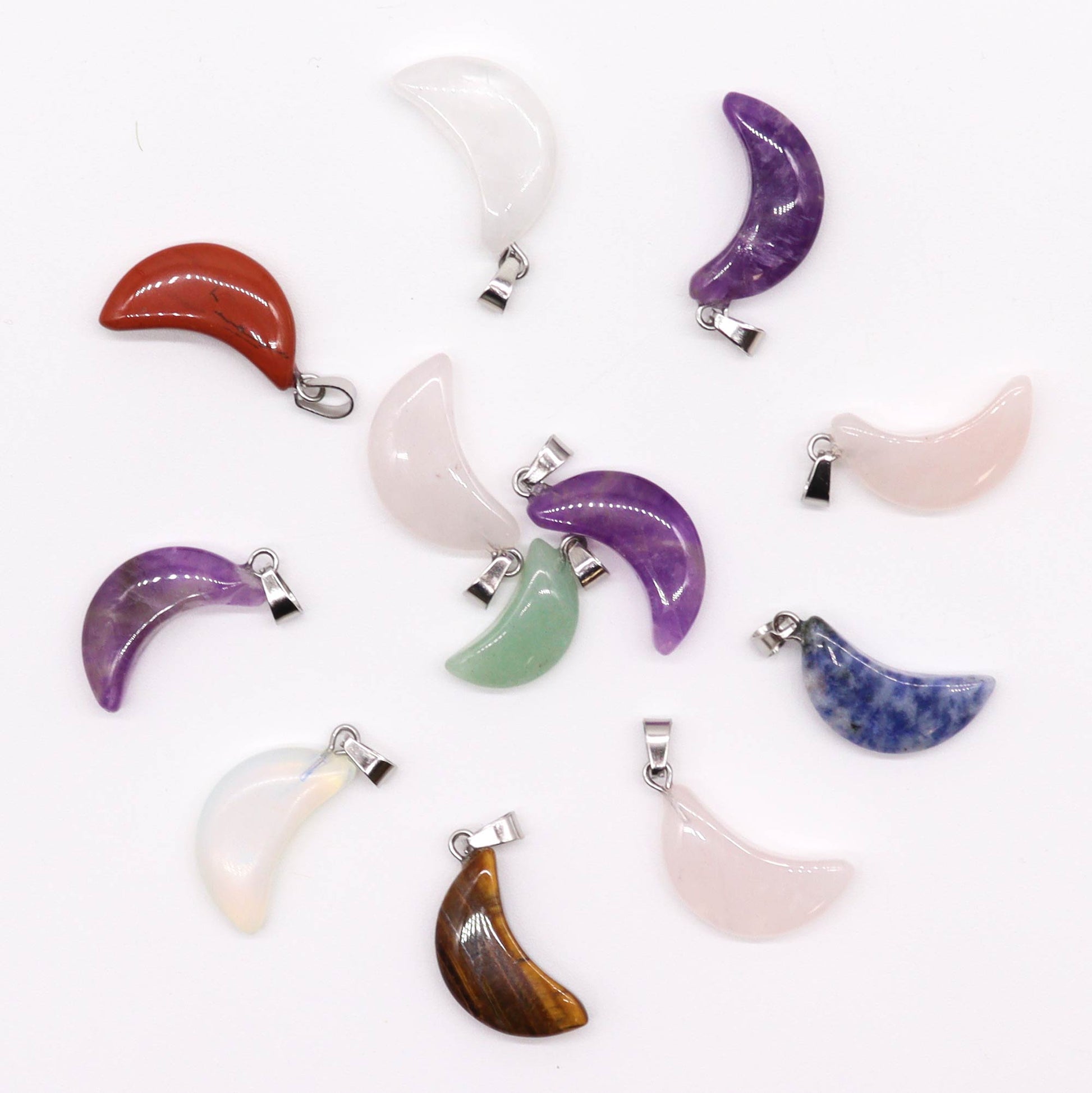 12 x Colgantes Lunas - 20x13mm