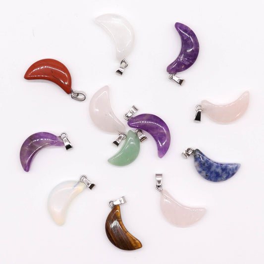 12 x Colgantes Lunas - 20x13mm