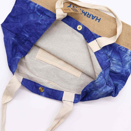 Sac entièrement naturel - Bleu - Mandala - Harmonie