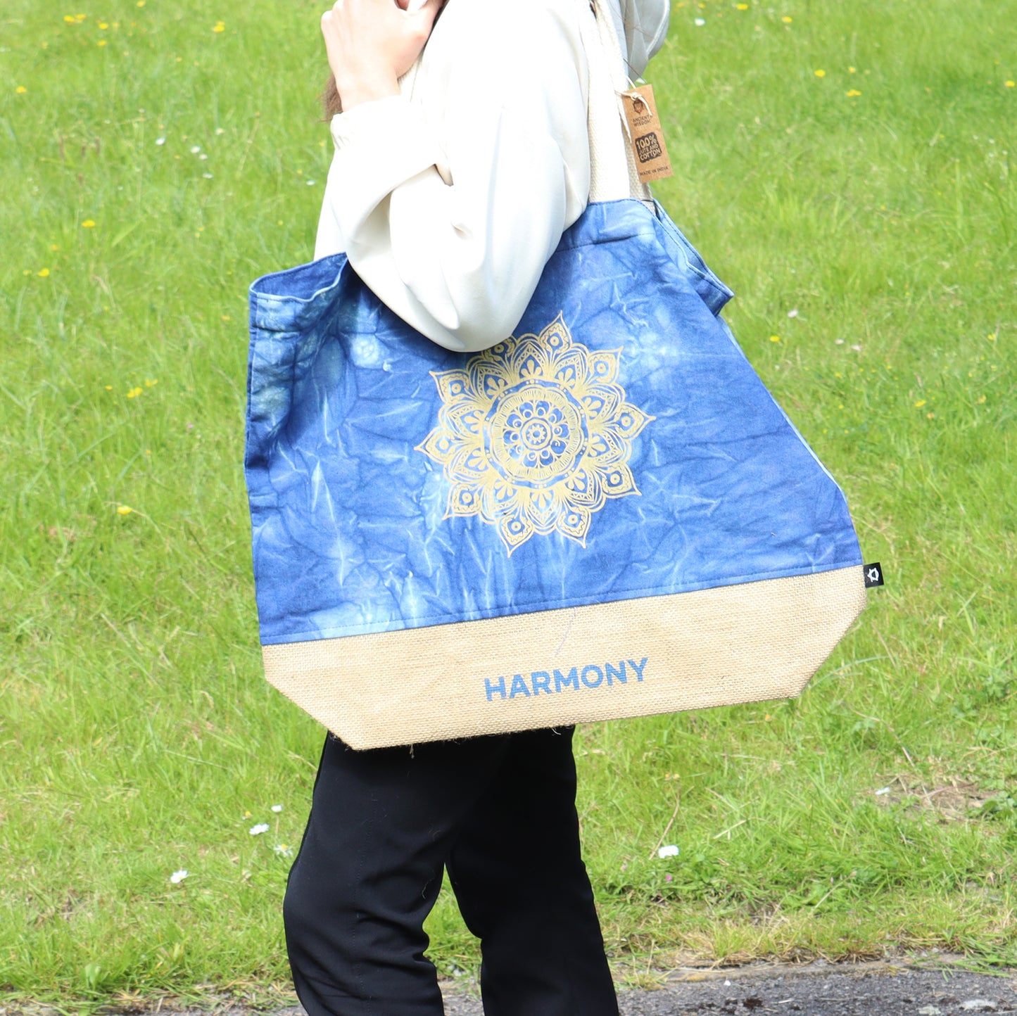 Sac entièrement naturel - Bleu - Mandala - Harmonie
