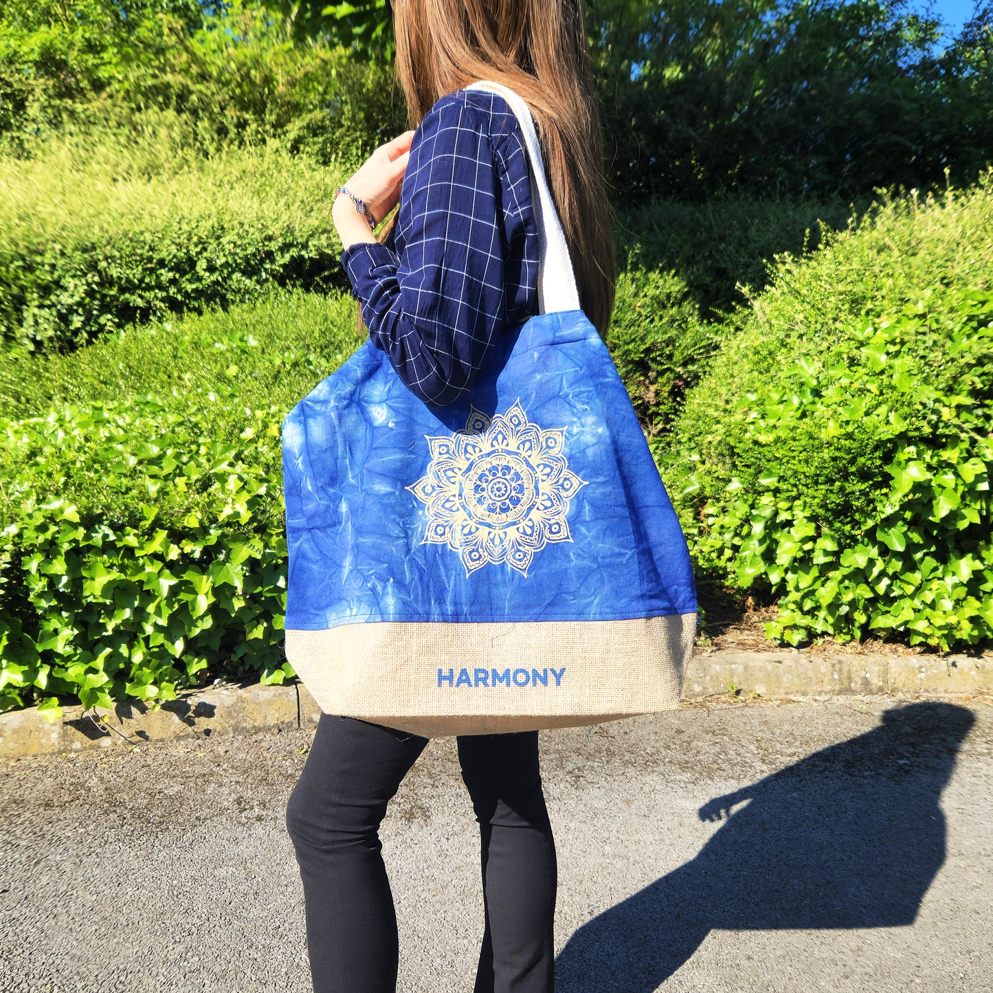 Sac entièrement naturel - Bleu - Mandala - Harmonie