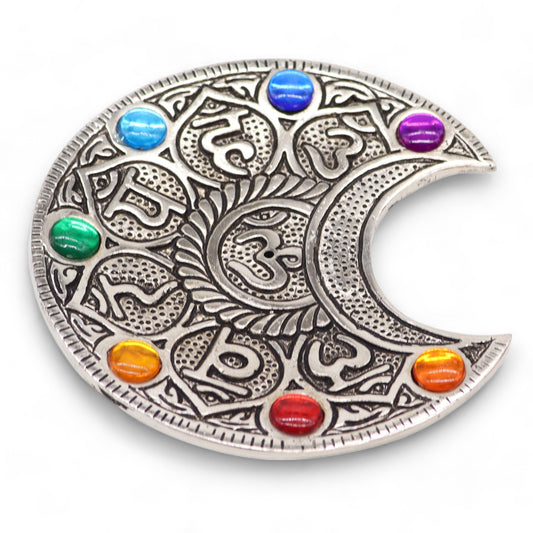 Räucherstäbchenhalter „Sieben Chakren, Mond“, 11,5 cm