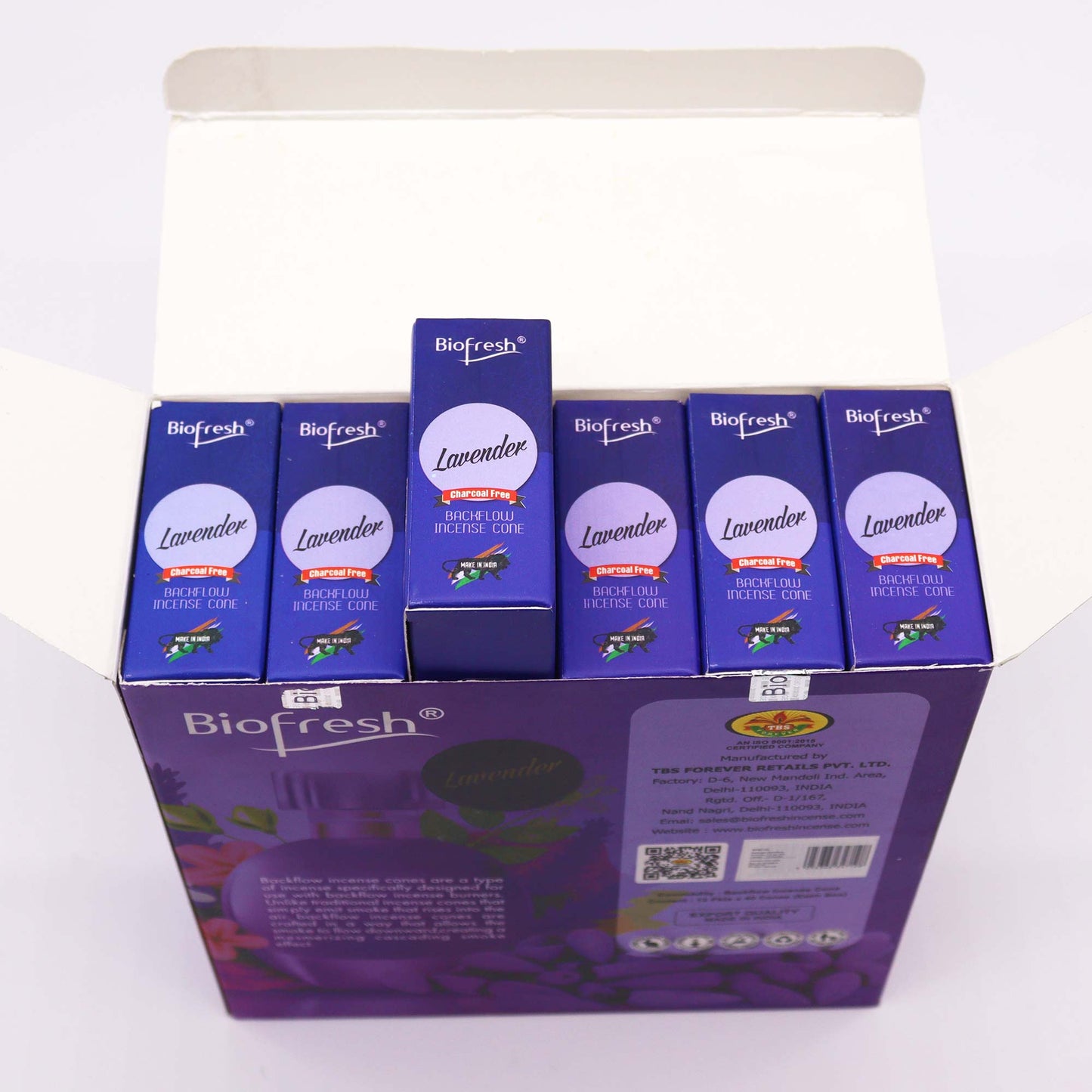 Conos de Incienso Biofresh Backflow (40 conos) - Lavanda