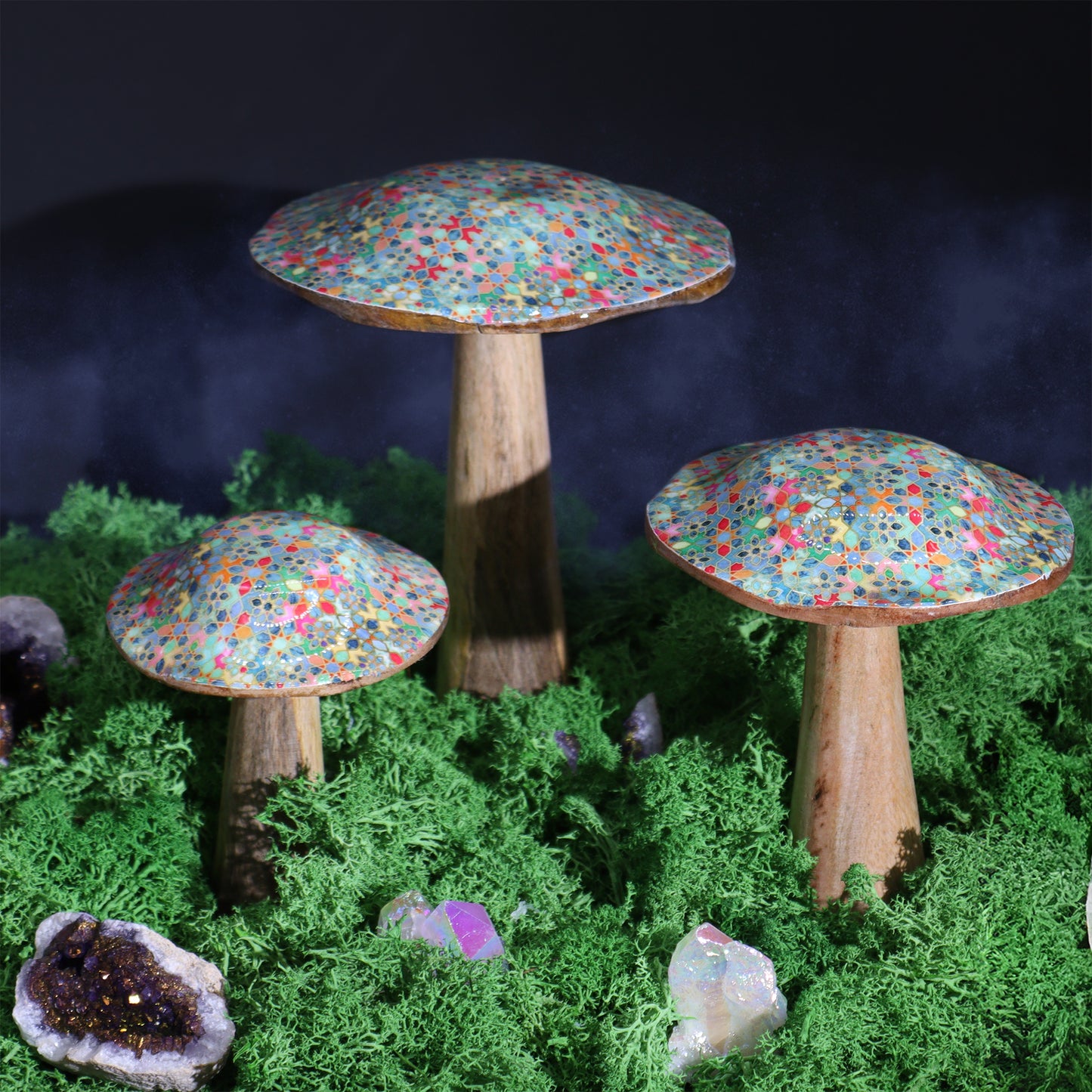 Kleiner Pilz - 10cm - Mediterranes Fliesenmuster